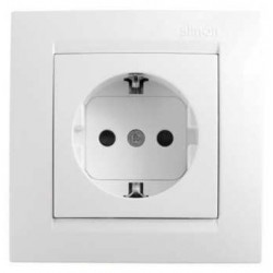 Enchufe schuko blanco 2p+tt...