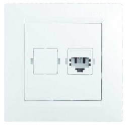 Toma telefono blanco