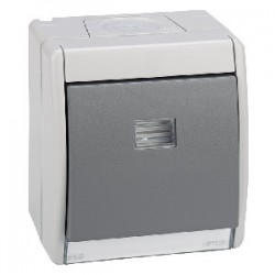 Pulsador gris 10ax 250v con...